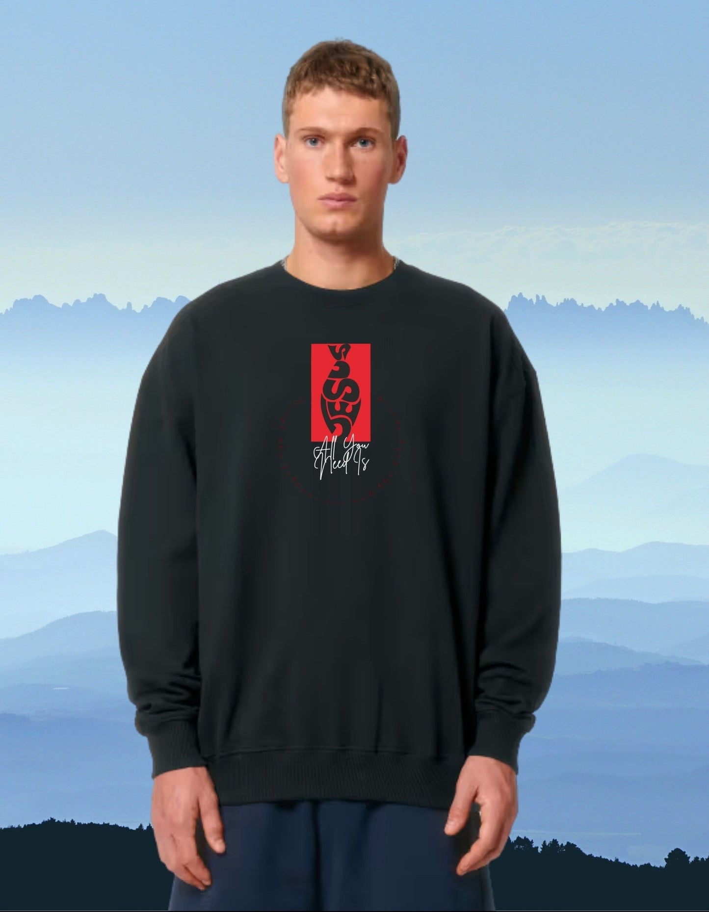 All You Need is Jezus – 50 Jaar Wegwijzerkampen Limited Edition | Uniseks Oversized Sweater | Rode Print | Zonder capuchon - JalaJala Artshop