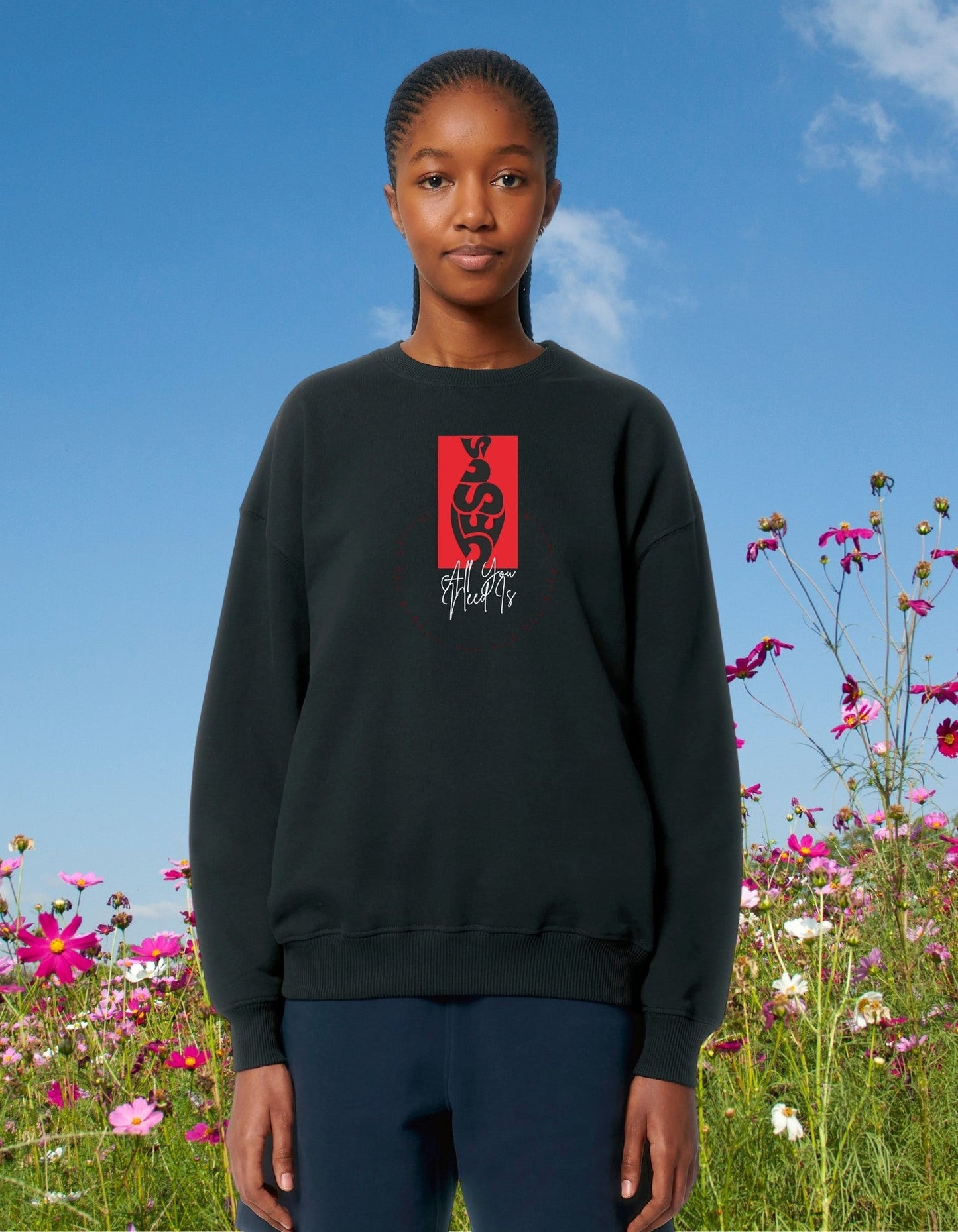 All You Need is Jezus – 50 Jaar Wegwijzerkampen Limited Edition | Uniseks Oversized Sweater | Rode Print | Zonder capuchon - JalaJala Artshop