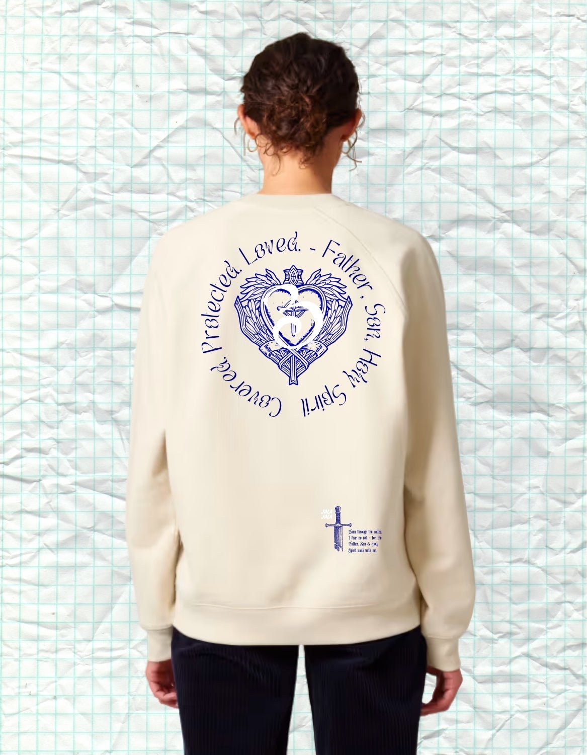 Covered in Spirit – Beige Uniseks Sweater (Knoxer) - JalaJala Artshop