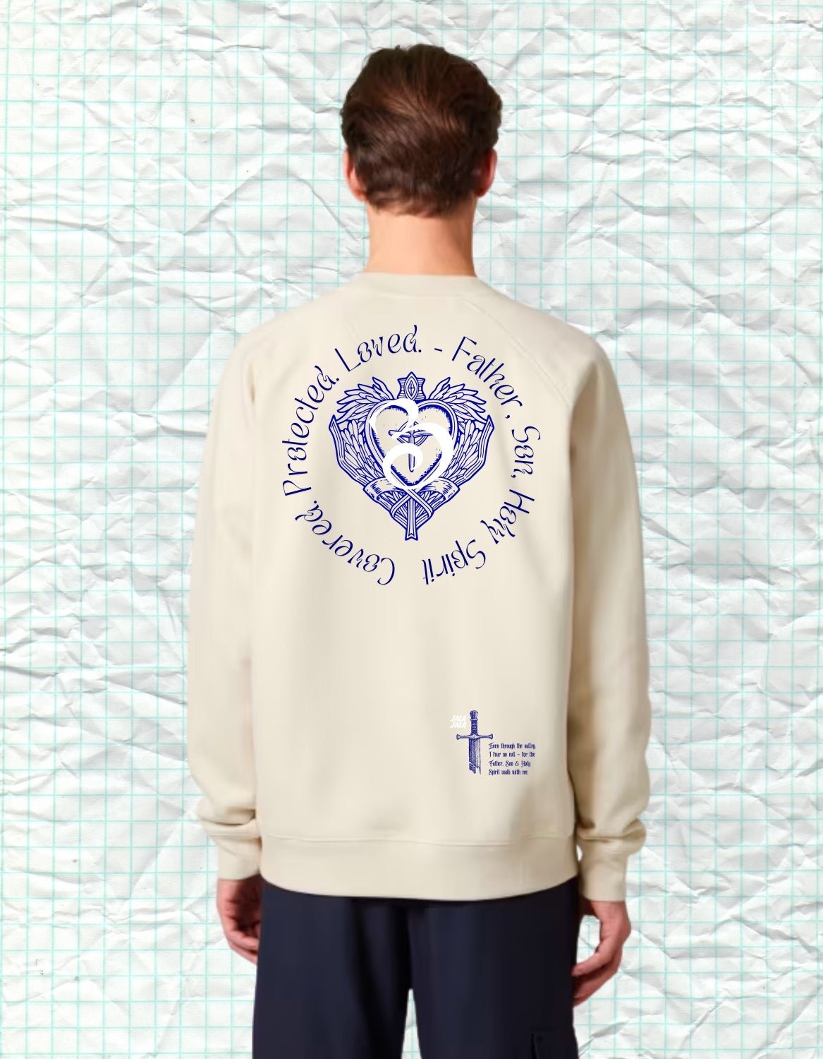 Covered in Spirit – Beige Uniseks Sweater (Knoxer) - JalaJala Artshop