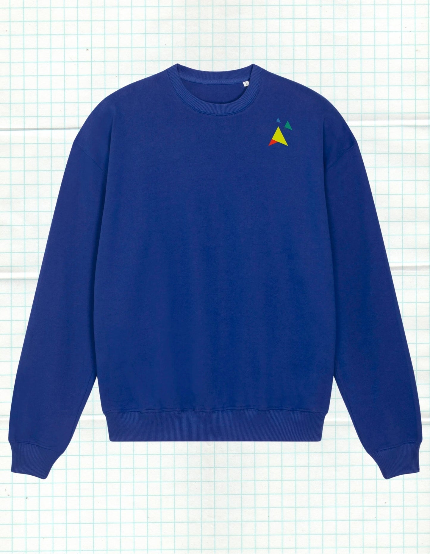 Cross of Grace – Royal Blue Uniseks Sweater (Ledger Dry) Wegwijzerkampen - JalaJala Artshop