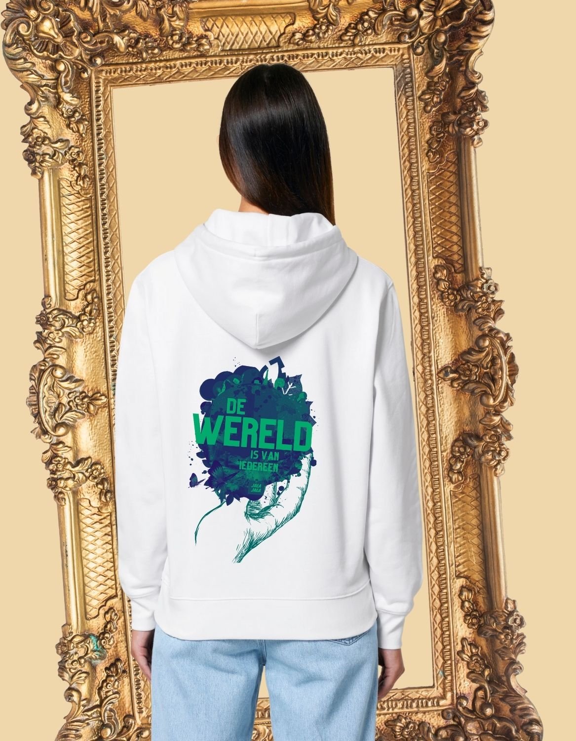 Premium Hoodie – De Wereld Is Van Iedereen | JalaJala - JalaJala Artshop
