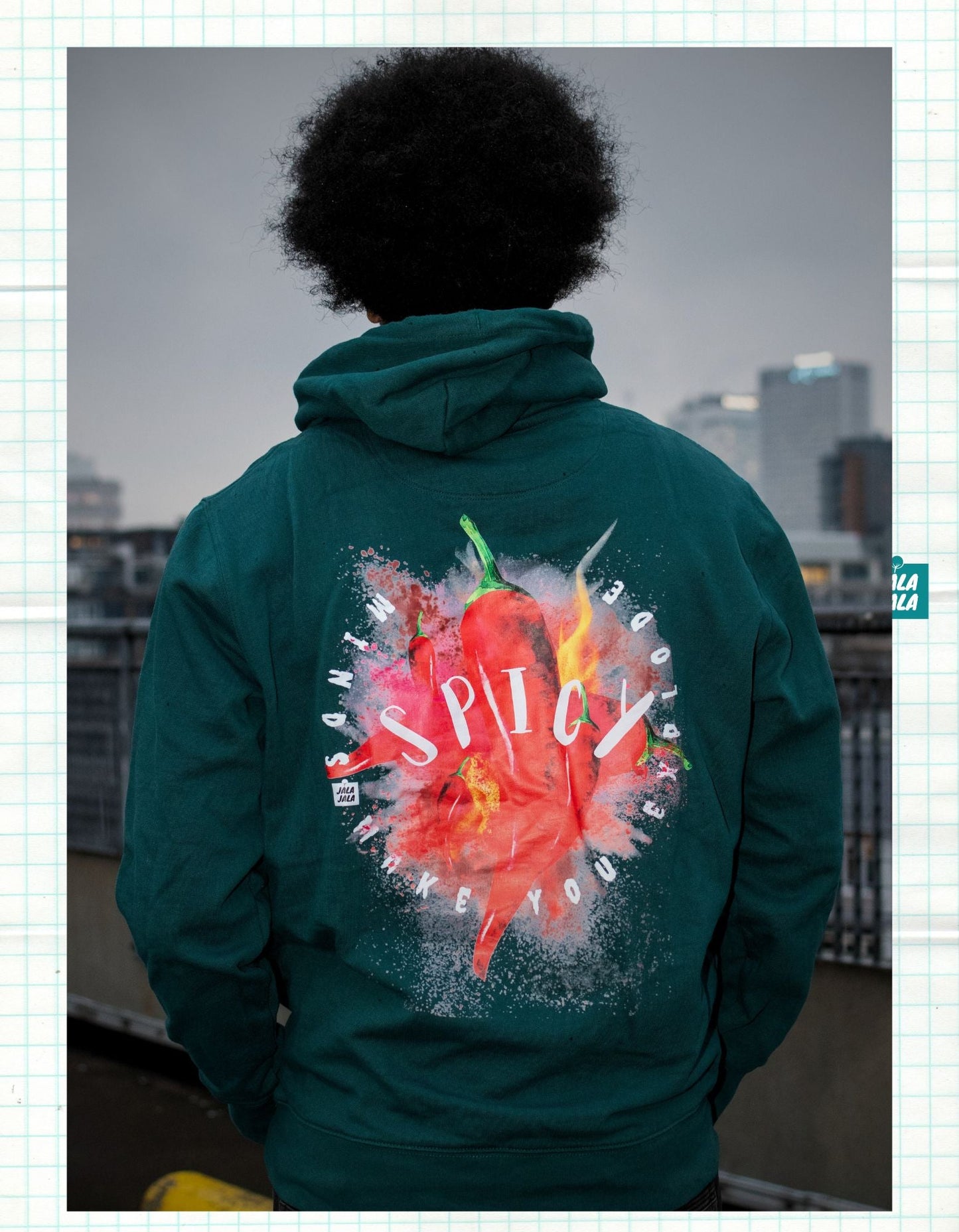 Spicy Minds Hoodie – Kunstzinnig Statement in Groen limited edition unisek hoodie - JalaJala Artshop