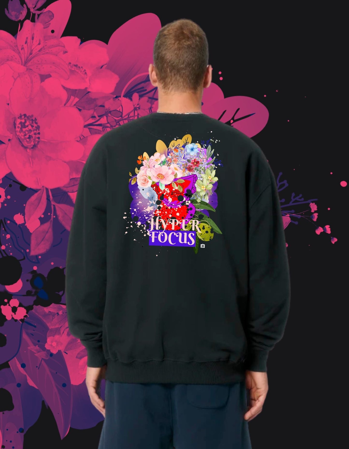 Sweater Unisex met Hyper Focus Design – Unieke Kunst om te Dragen - JalaJala Artshop