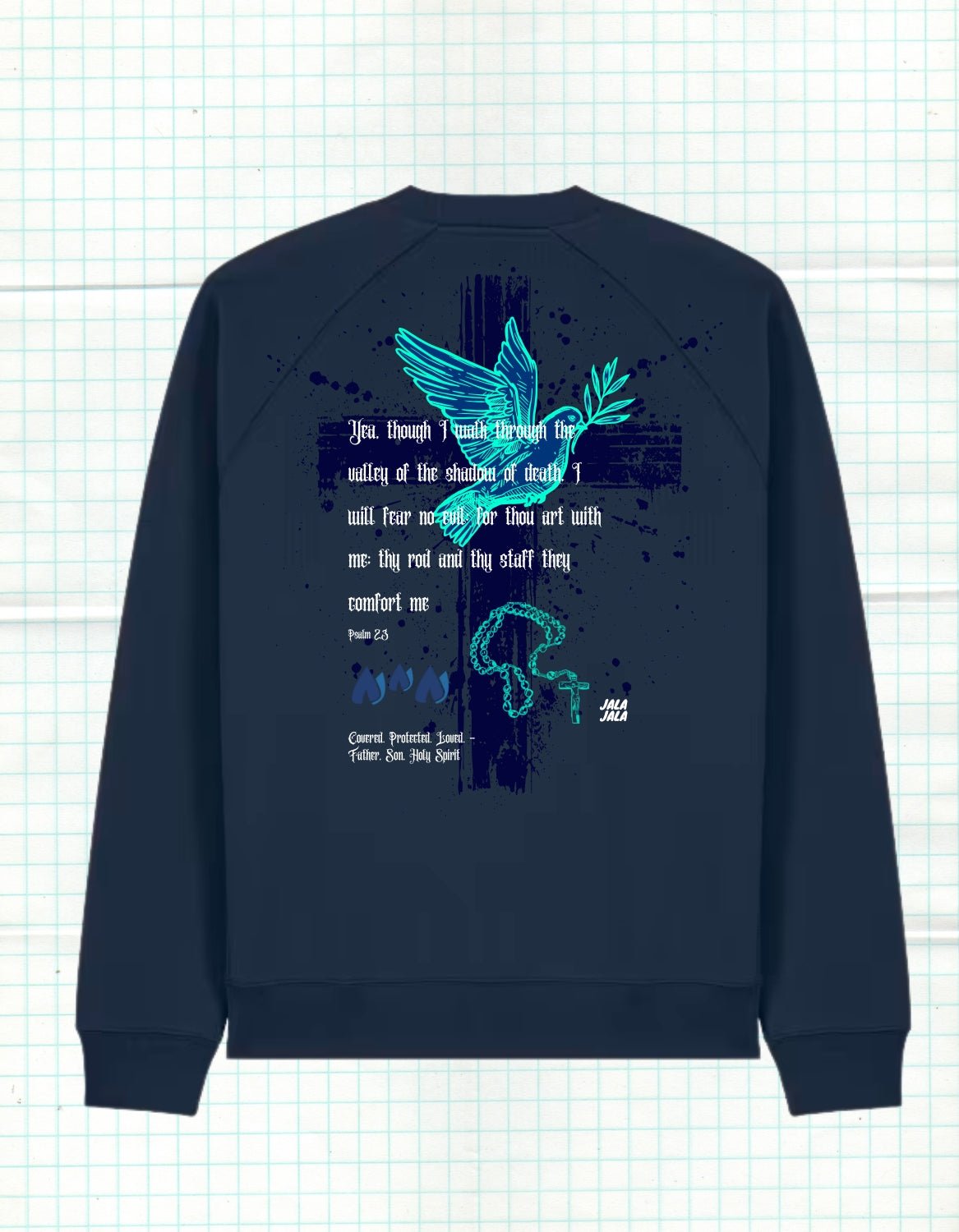 Valley of the Shadow – Navy Uniseks Sweater Wegwijzerkampen - JalaJala Artshop