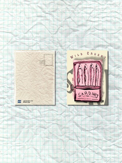 Anzichtkaart - Sardines – Handgetekend - Jala Jala