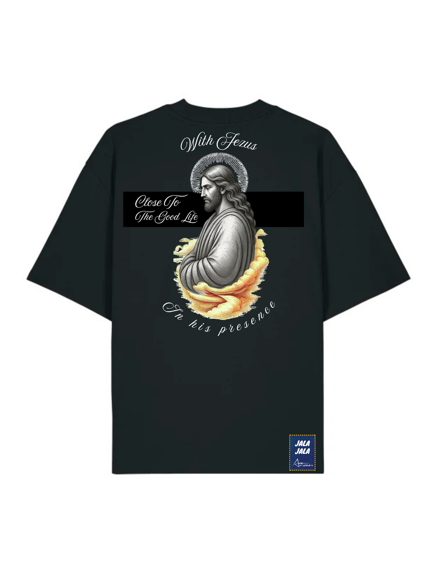 Oversized Festival T-shirt – “With Jesus / In His Presence” – Premium Art Design
