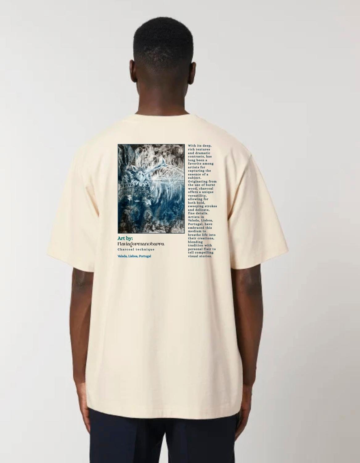 Charcoal Dreams – Artistieke T-shirt door Flaviagermanobarra - JalaJala Artshop