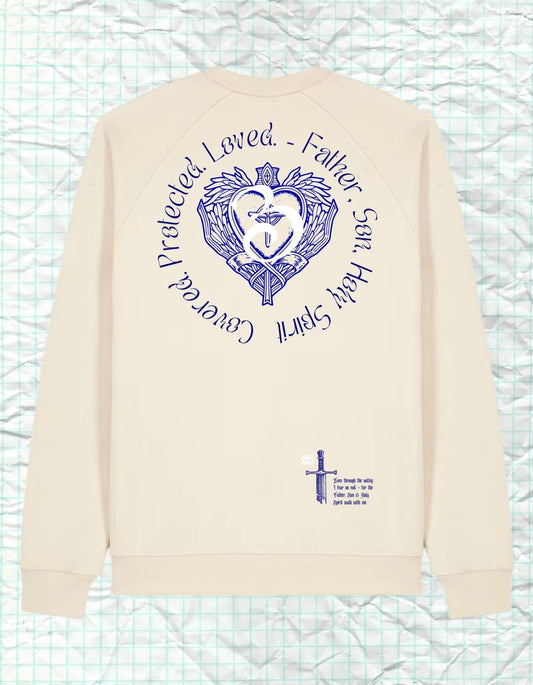 Covered in Spirit – Beige Uniseks Sweater (Knoxer) - JalaJala Artshop