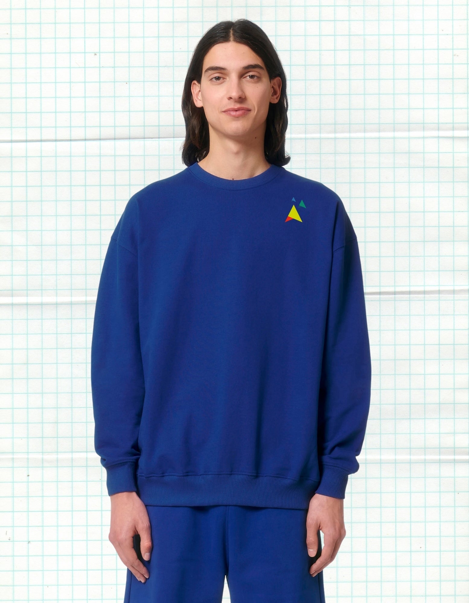 Covered in Spirit – Royal Blue Uniseks Sweater (Ledger Dry) Wegwijzerkampen - JalaJala Artshop
