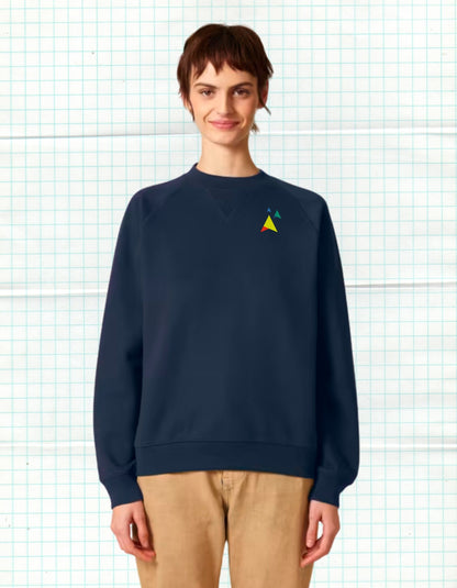 Cross of Grace – Navy Uniseks Sweater (Knoxer) - JalaJala Artshop