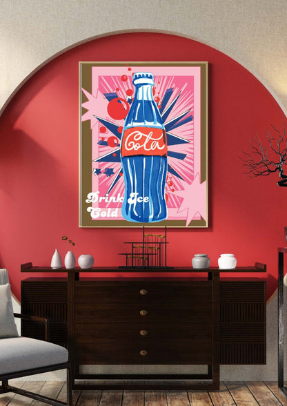 Funky Vintage Cola Poster – Kunst voor aan je muur - JalaJala Artshop