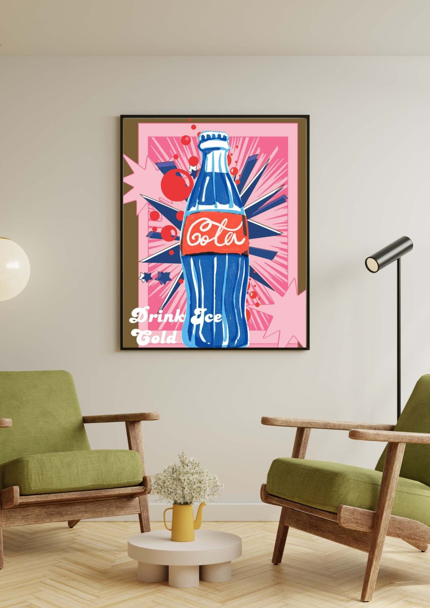 Funky Vintage Cola Poster – Kunst voor aan je muur - JalaJala Artshop