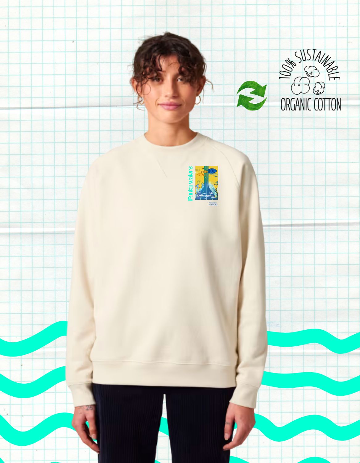 Funky Waters – Premium Biologische Sweater - JalaJala Artshop