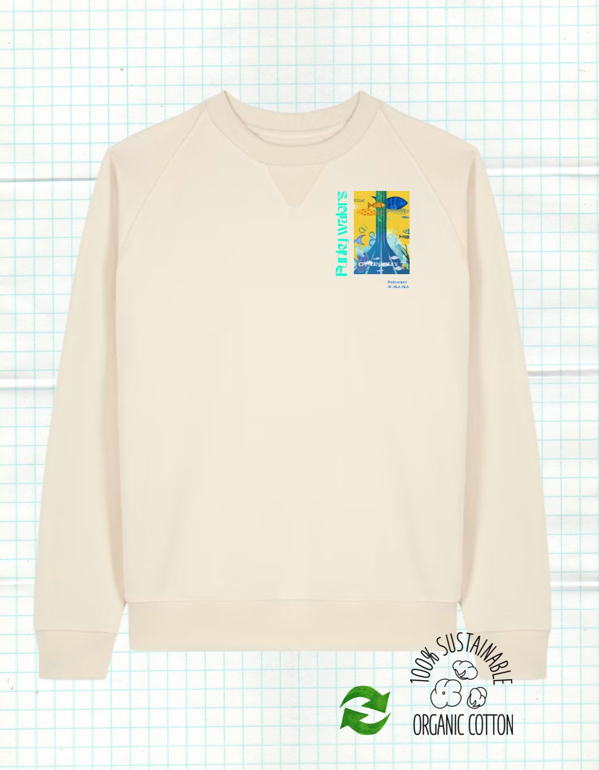 Funky Waters – Premium Biologische Sweater - JalaJala Artshop