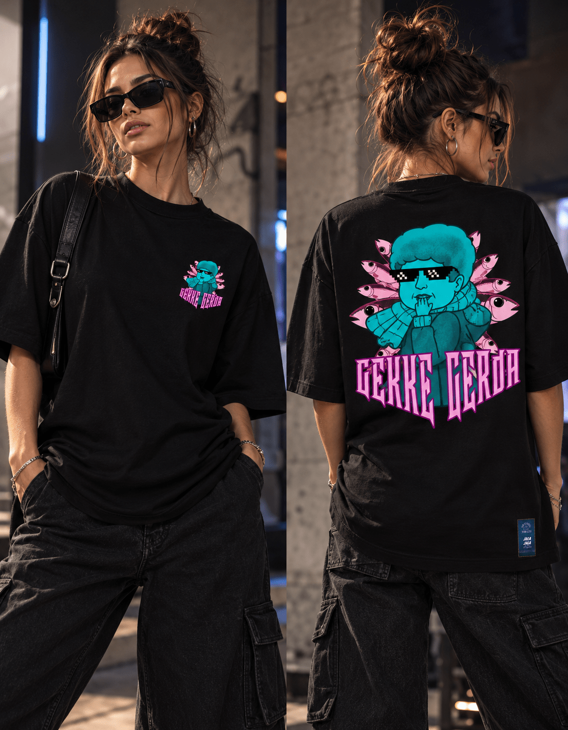 Gekke Gerda – Oversized Unisex T-shirt - JalaJala Artshop