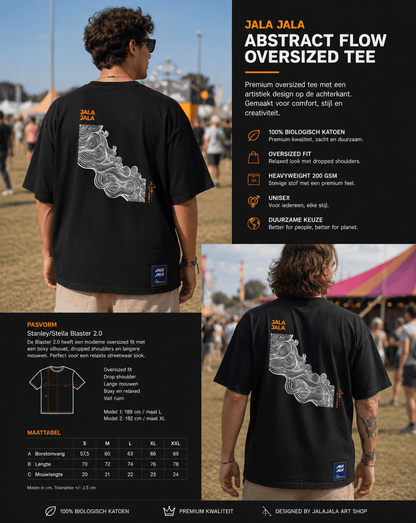 JALA JALA — Abstract Flow Oversized Tee - JalaJala Artshop