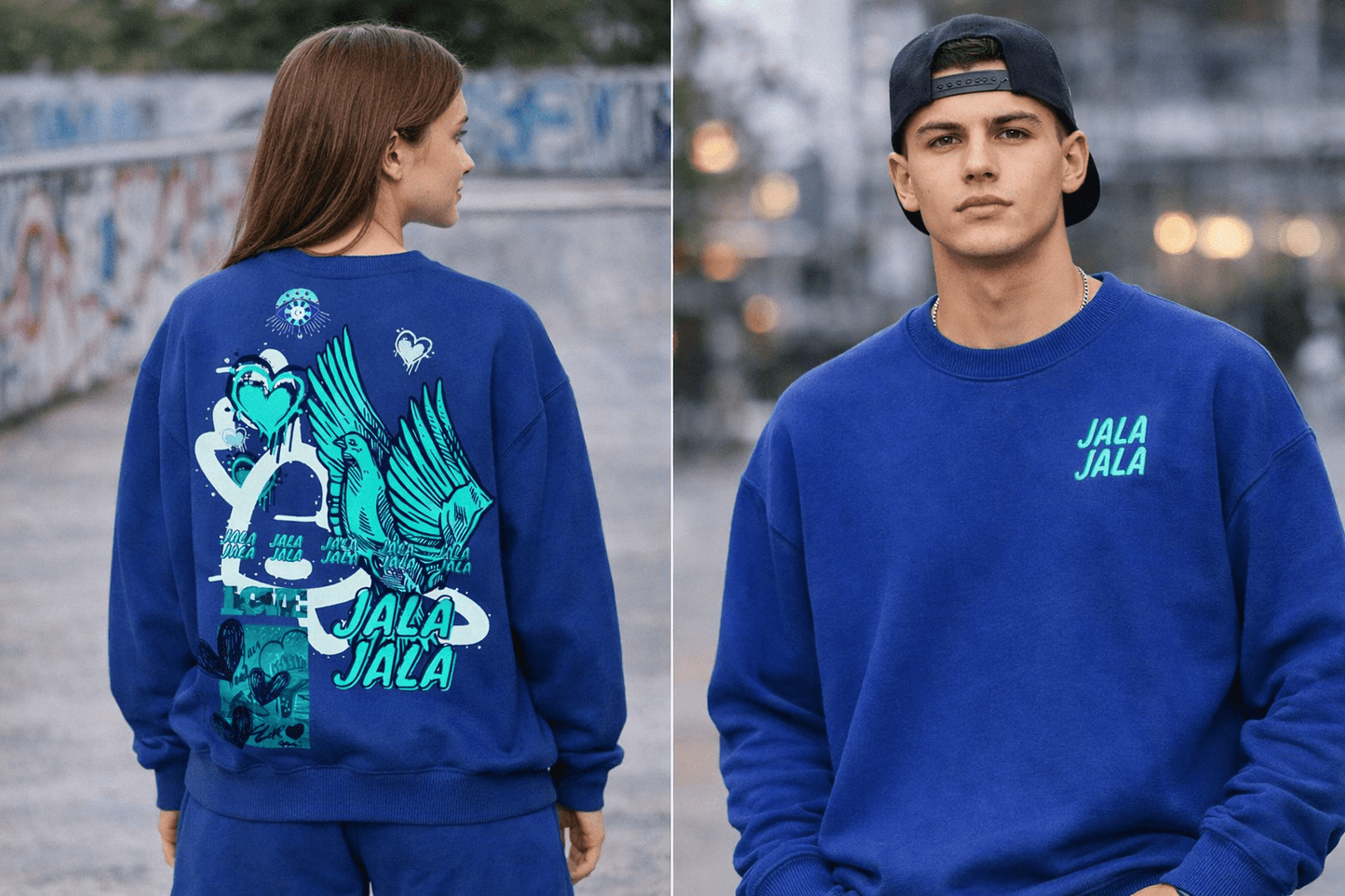 JalaJala Art Sweater Uniseks – Oversized Stanley Stella Ledger Dry | Duurzame Streetwear met Artistiek Design - JalaJala Artshop