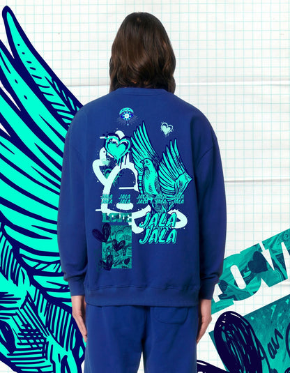 JalaJala Art Sweater Uniseks – Oversized Stanley Stella Ledger Dry | Duurzame Streetwear met Artistiek Design - JalaJala Artshop