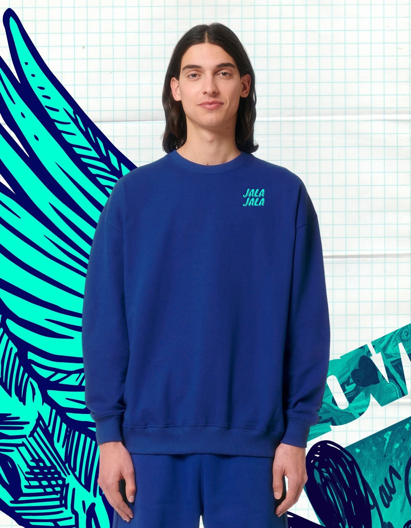 JalaJala Art Sweater Uniseks – Oversized Stanley Stella Ledger Dry | Duurzame Streetwear met Artistiek Design - JalaJala Artshop