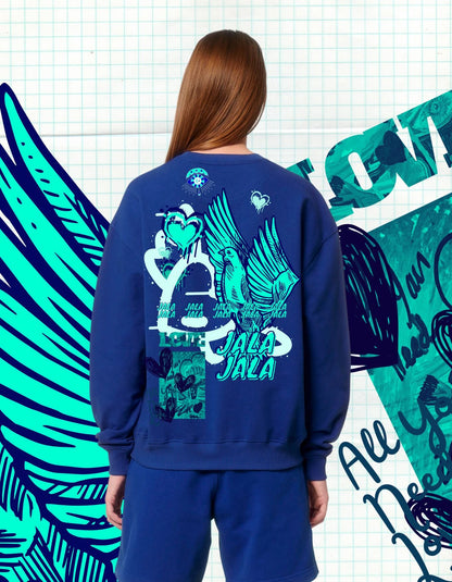 JalaJala Art Sweater Uniseks – Oversized Stanley Stella Ledger Dry | Duurzame Streetwear met Artistiek Design - JalaJala Artshop