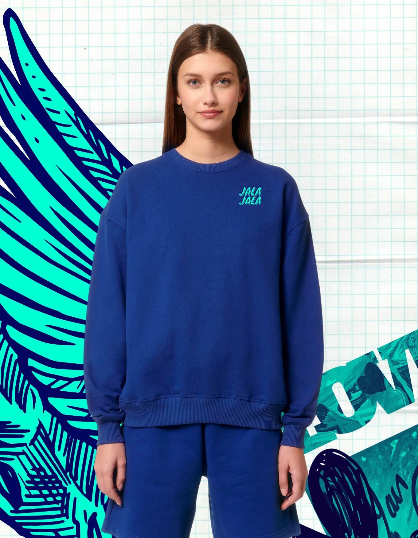 JalaJala Art Sweater Uniseks – Oversized Stanley Stella Ledger Dry | Duurzame Streetwear met Artistiek Design - JalaJala Artshop