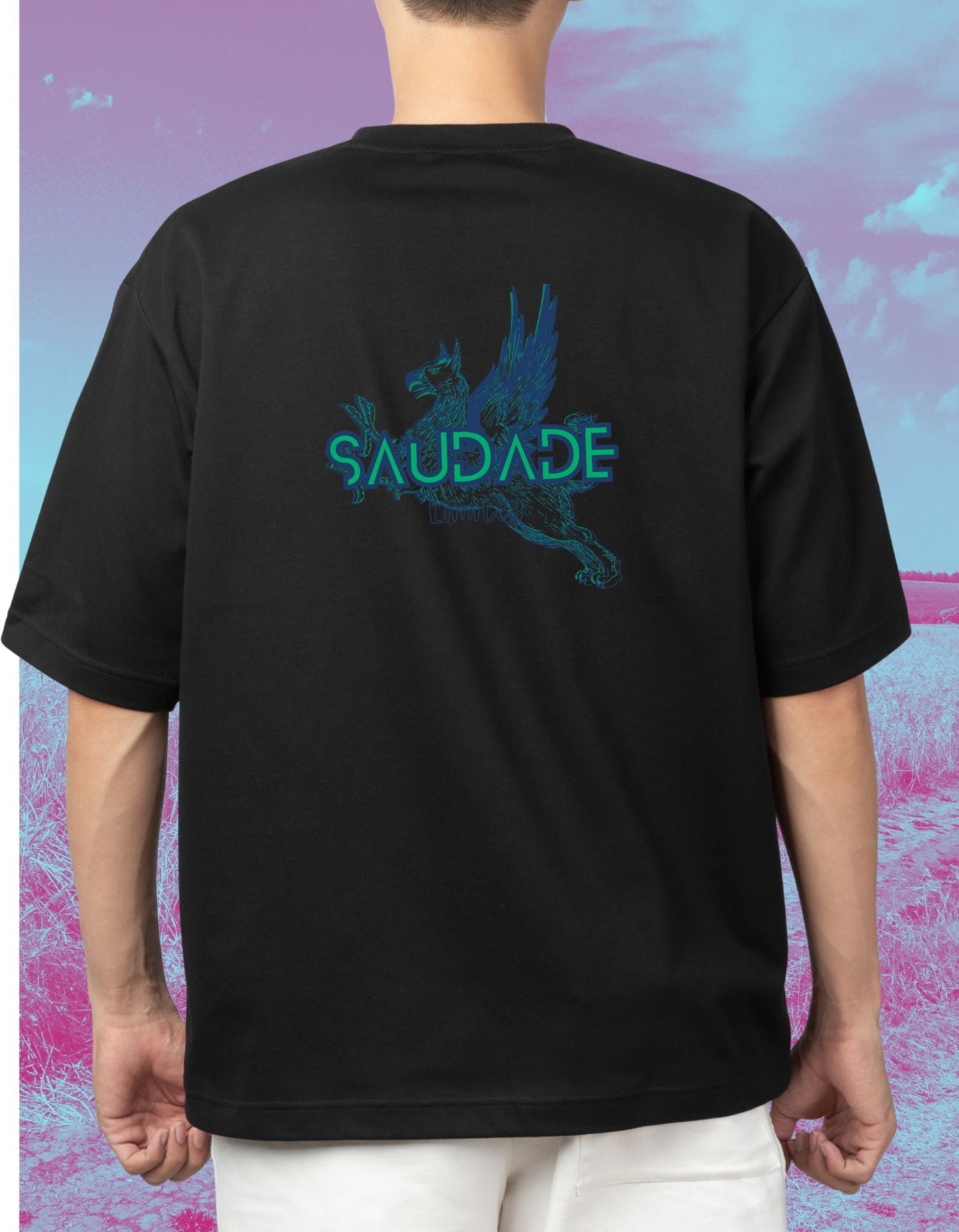 Oversized t-shirt premium uniseks - Saudade - JalaJala Artshop