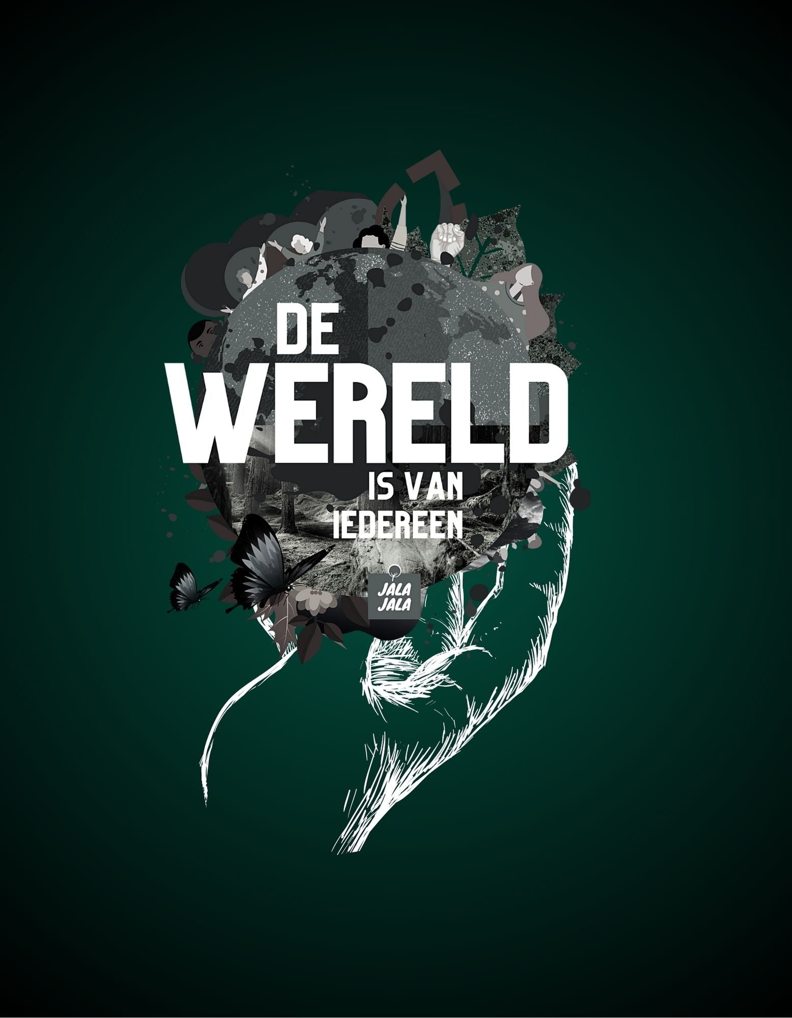 Oversized T-shirt uniseks - De wereld is van iedereen - JalaJala Artshop