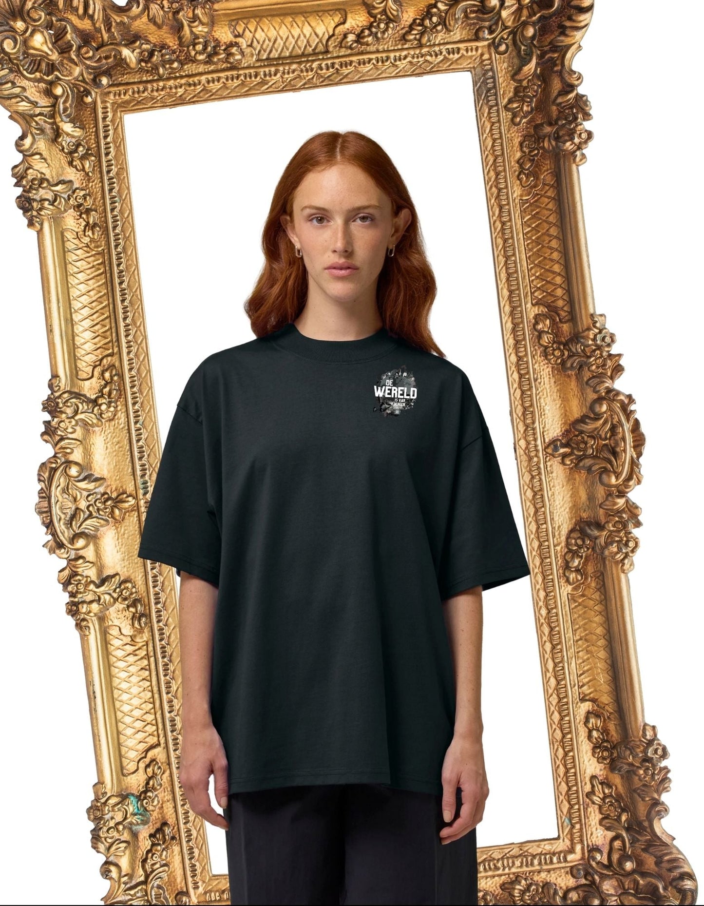 Oversized T-shirt uniseks - De wereld is van iedereen - JalaJala Artshop