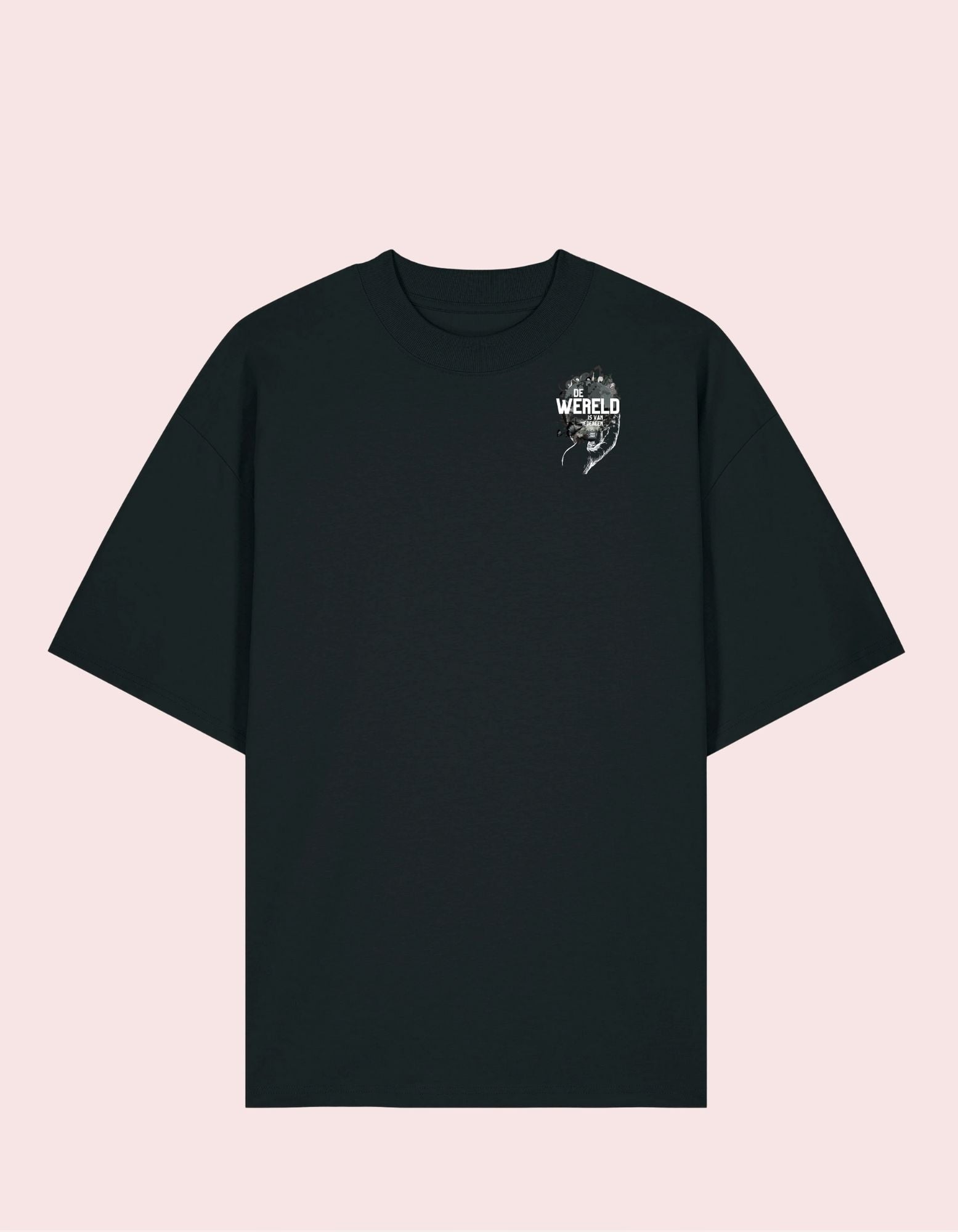 Oversized T-shirt uniseks - De wereld is van iedereen - JalaJala Artshop