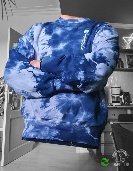 Oversized Tie - Dye Sweater – Blauw | Rotterdam 010 (Limited Edition) - JalaJala Artshop