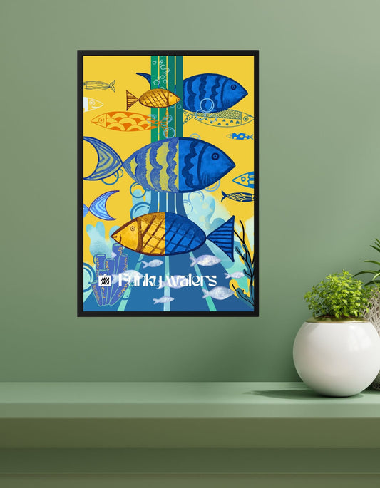 Poster Funky Waters – Een Duik in Creativiteit met een kunst poster - JalaJala Artshop
