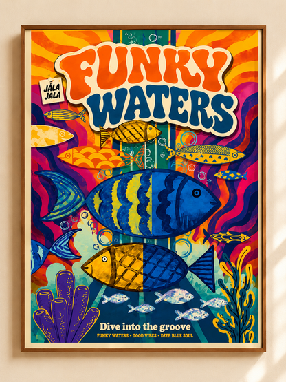 Poster Funky Waters – Een Duik in Creativiteit met een kunst poster - JalaJala Artshop