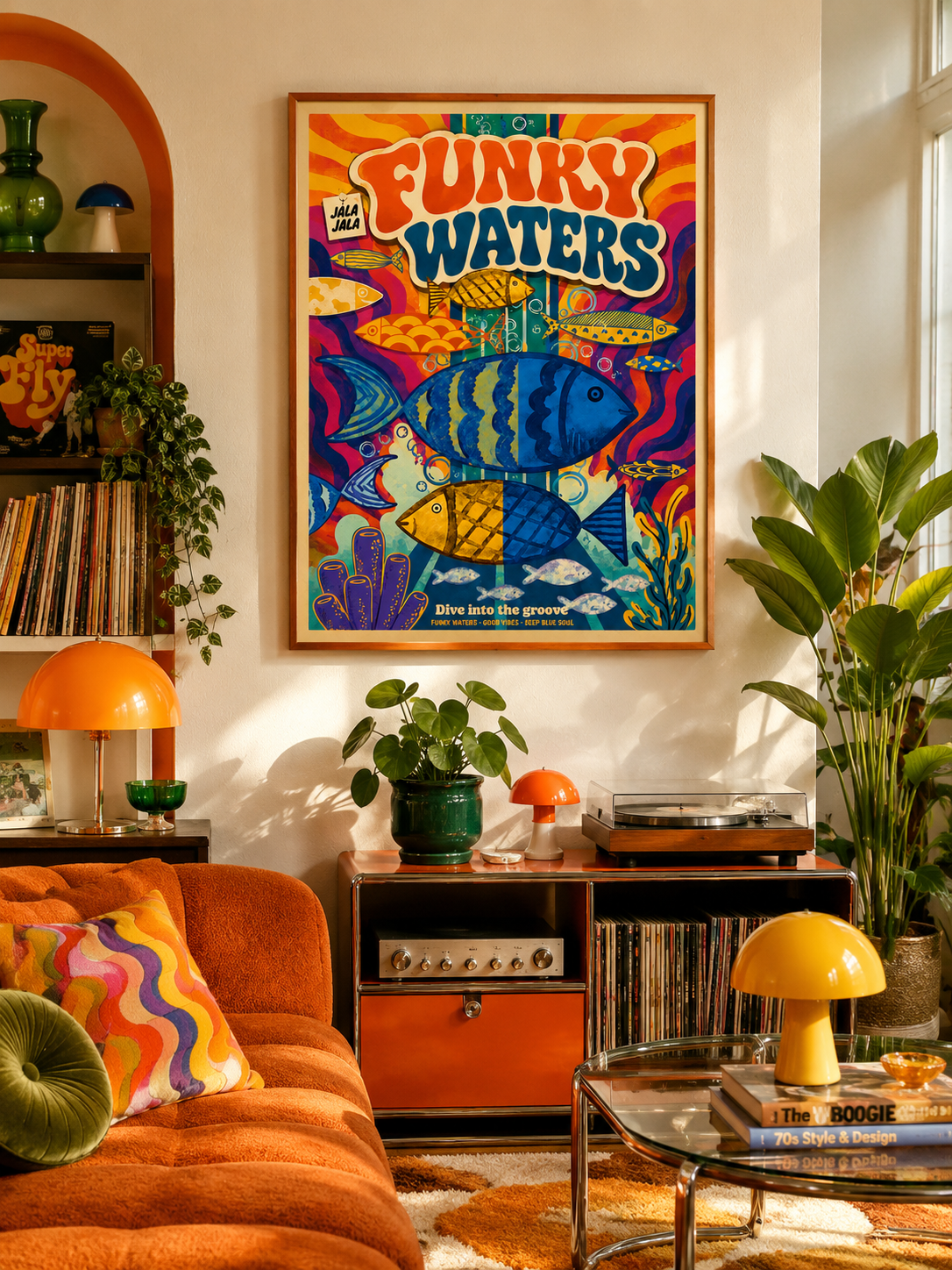 Poster Funky Waters – Een Duik in Creativiteit met een kunst poster - JalaJala Artshop