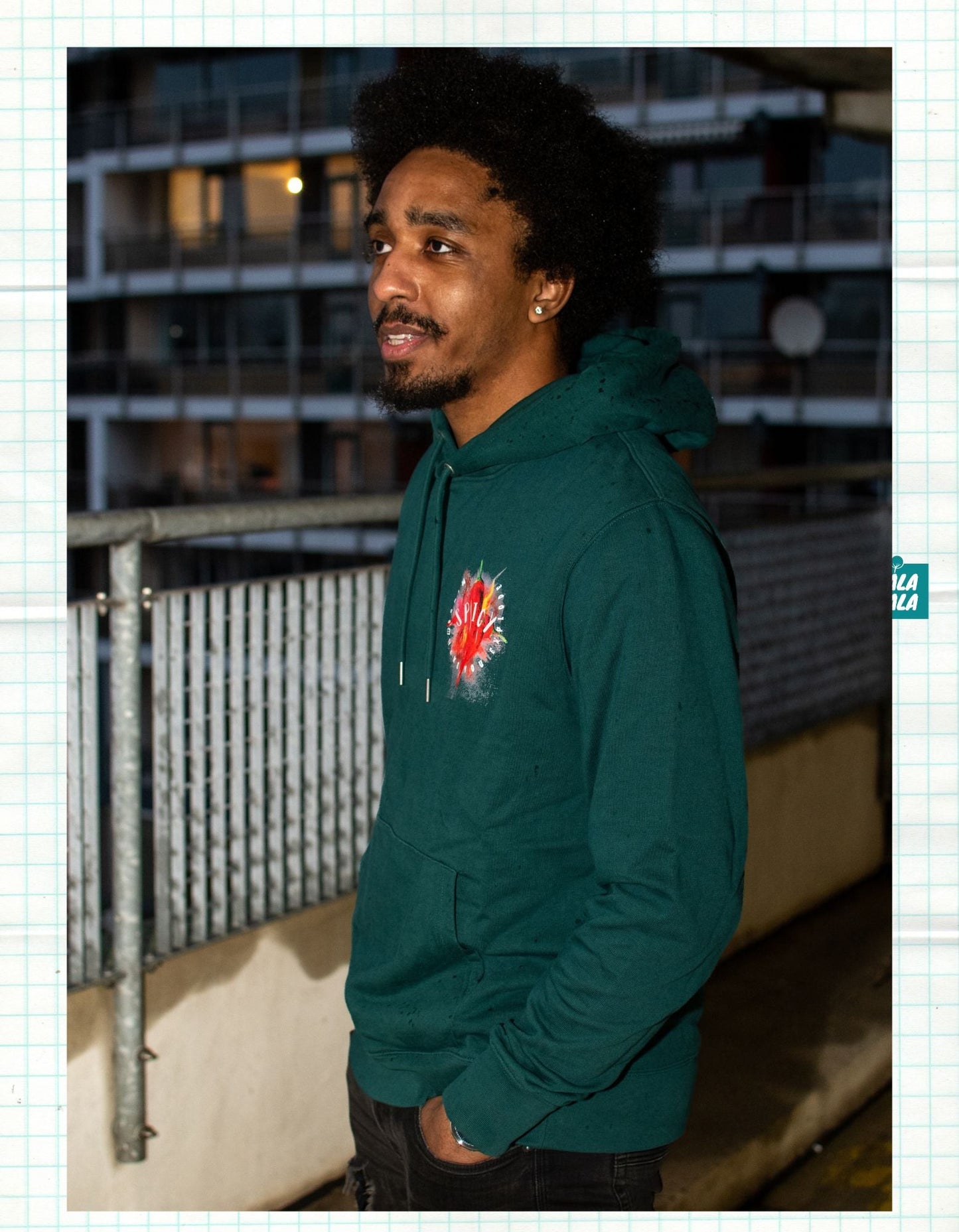 Spicy Minds Hoodie – Kunstzinnig Statement in Groen limited edition unisek hoodie - JalaJala Artshop
