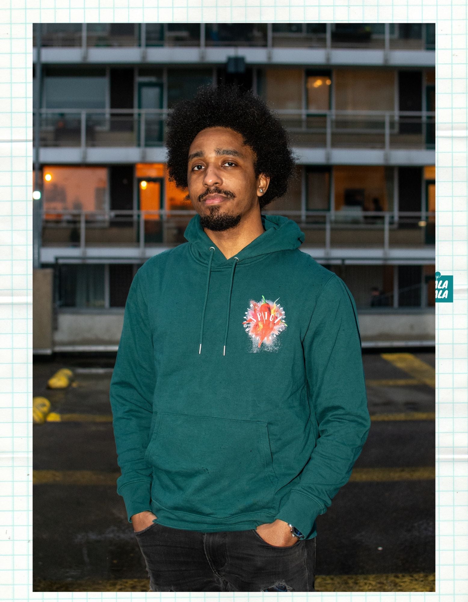 Spicy Minds Hoodie – Kunstzinnig Statement in Groen limited edition unisek hoodie - JalaJala Artshop