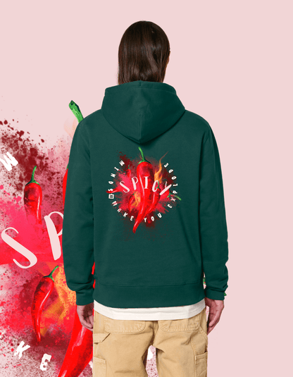 Spicy Minds Hoodie – Kunstzinnig Statement in Vintage Black limited edition unisek hoodie - JalaJala Artshop