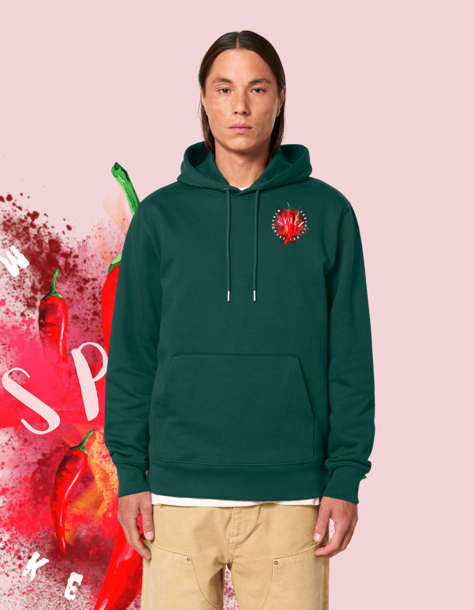 Spicy Minds Hoodie – Kunstzinnig Statement in Vintage Black limited edition unisek hoodie - JalaJala Artshop