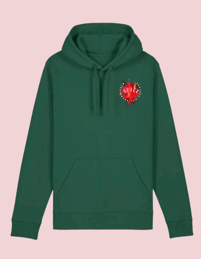 Spicy Minds Hoodie – Kunstzinnig Statement in Vintage Black limited edition unisek hoodie - JalaJala Artshop