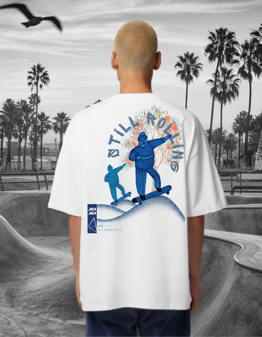 Still Rolling – Handgetekend T-shirt - JalaJala Artshop