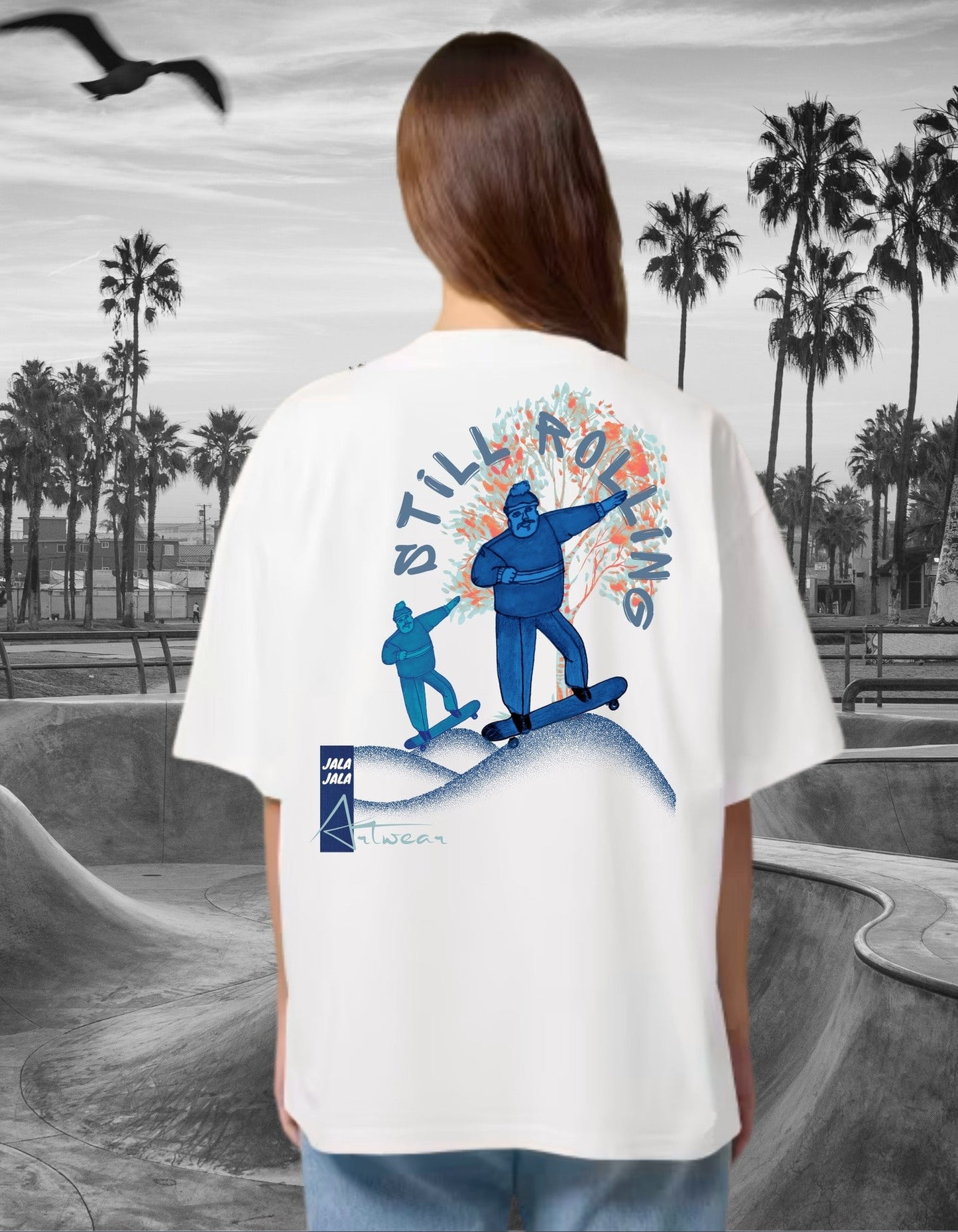 Still Rolling – Handgetekend T-shirt - JalaJala Artshop