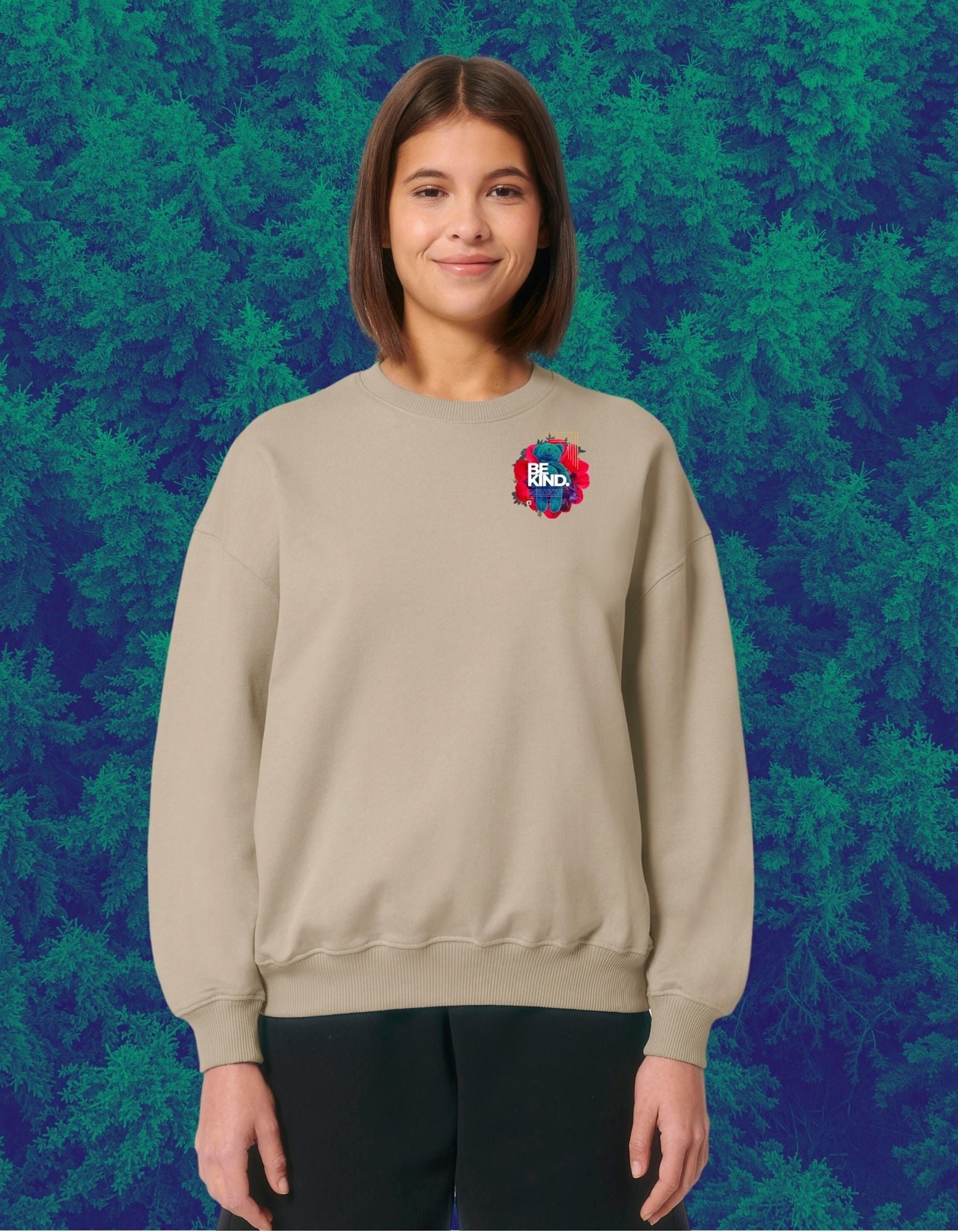 Uniseks boxy premium sweater JalaJala - Be kind - JalaJala Artshop