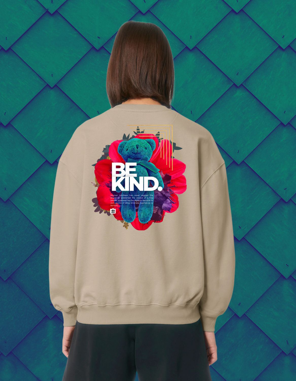 Uniseks boxy premium sweater JalaJala - Be kind - JalaJala Artshop