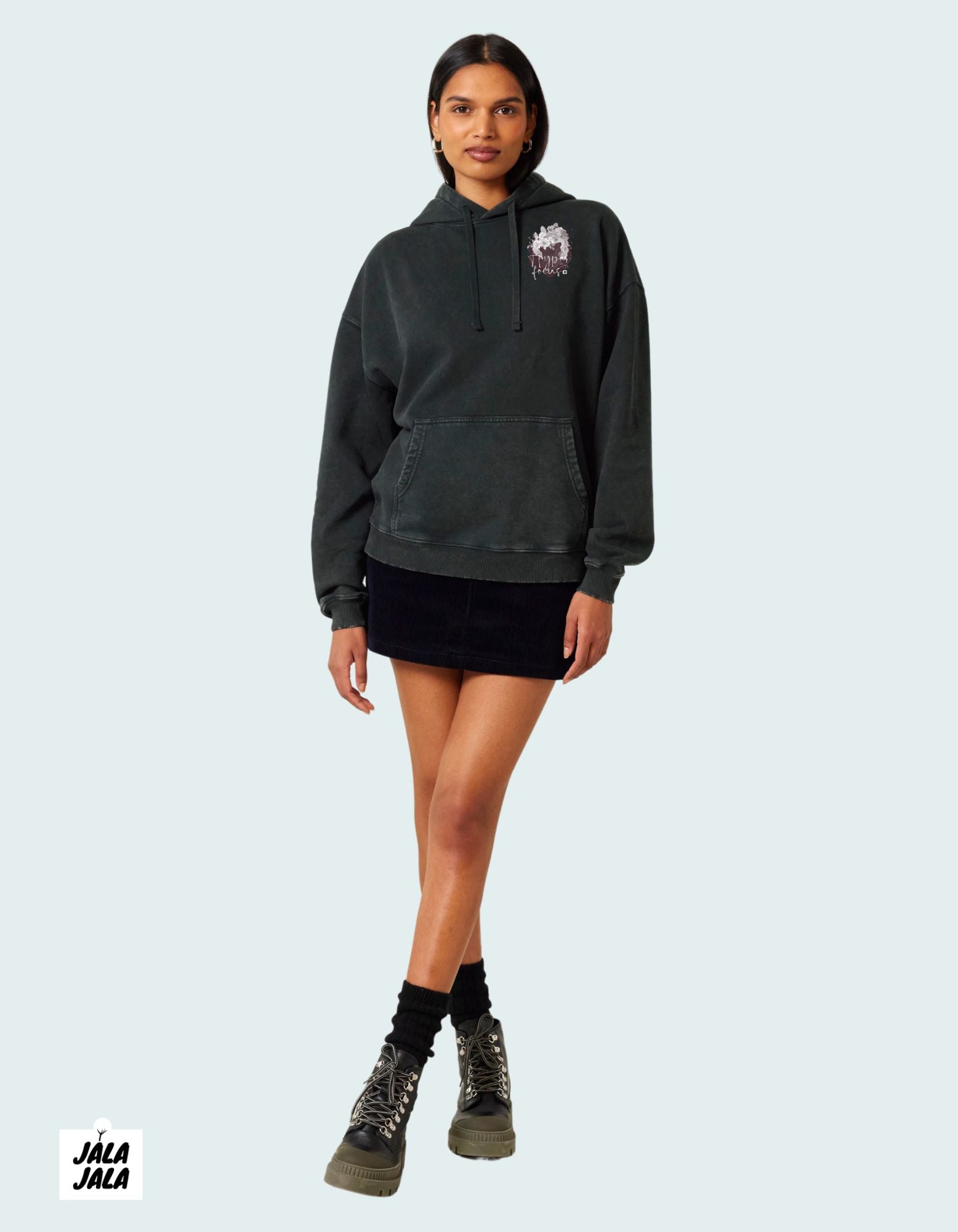 Vintage Black Hoodie Oversized – Hyperfocus: Waar Creativiteit en Stijl Samenkomen - JalaJala Artshop