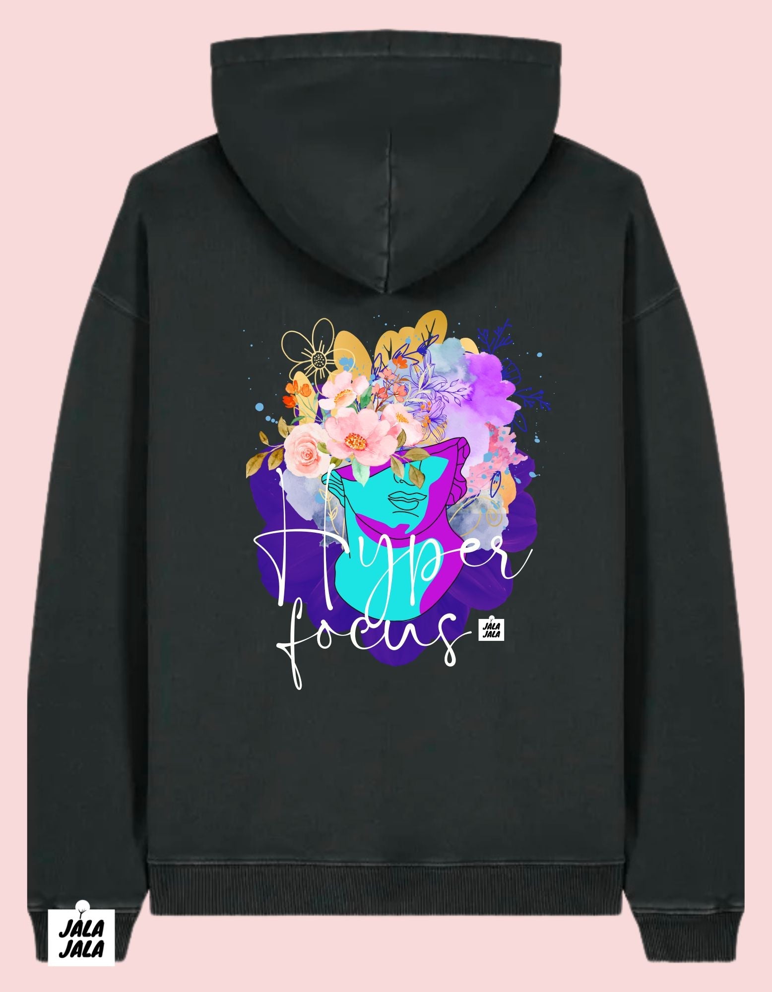 Vintage Black Hoodie Oversized – Hyperfocus: Waar Creativiteit en Stijl Samenkomen - JalaJala Artshop