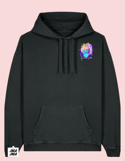 Vintage Black Hoodie Oversized – Hyperfocus: Waar Creativiteit en Stijl Samenkomen - JalaJala Artshop