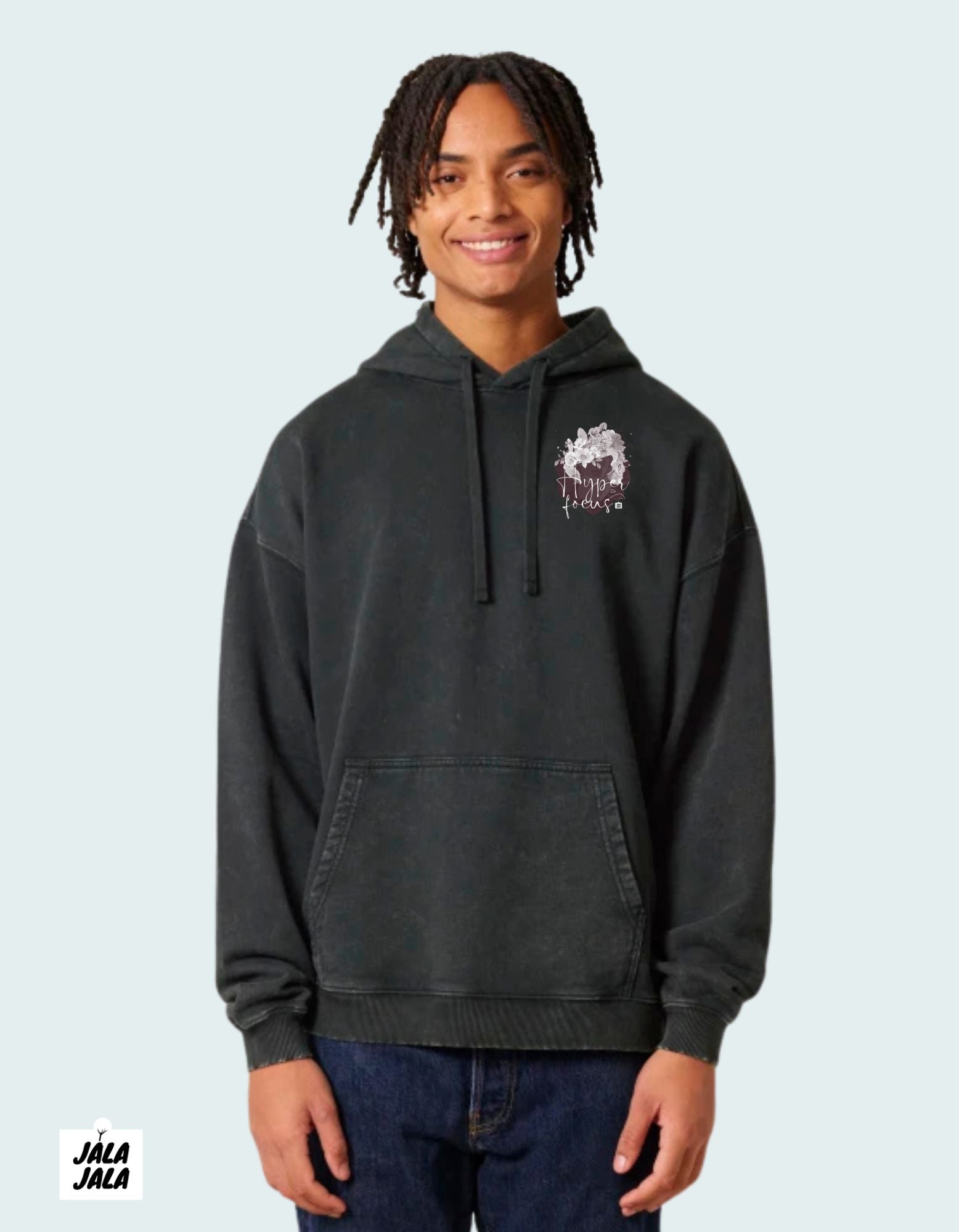 Vintage Black Hoodie Oversized – Hyperfocus: Waar Creativiteit en Stijl Samenkomen - JalaJala Artshop