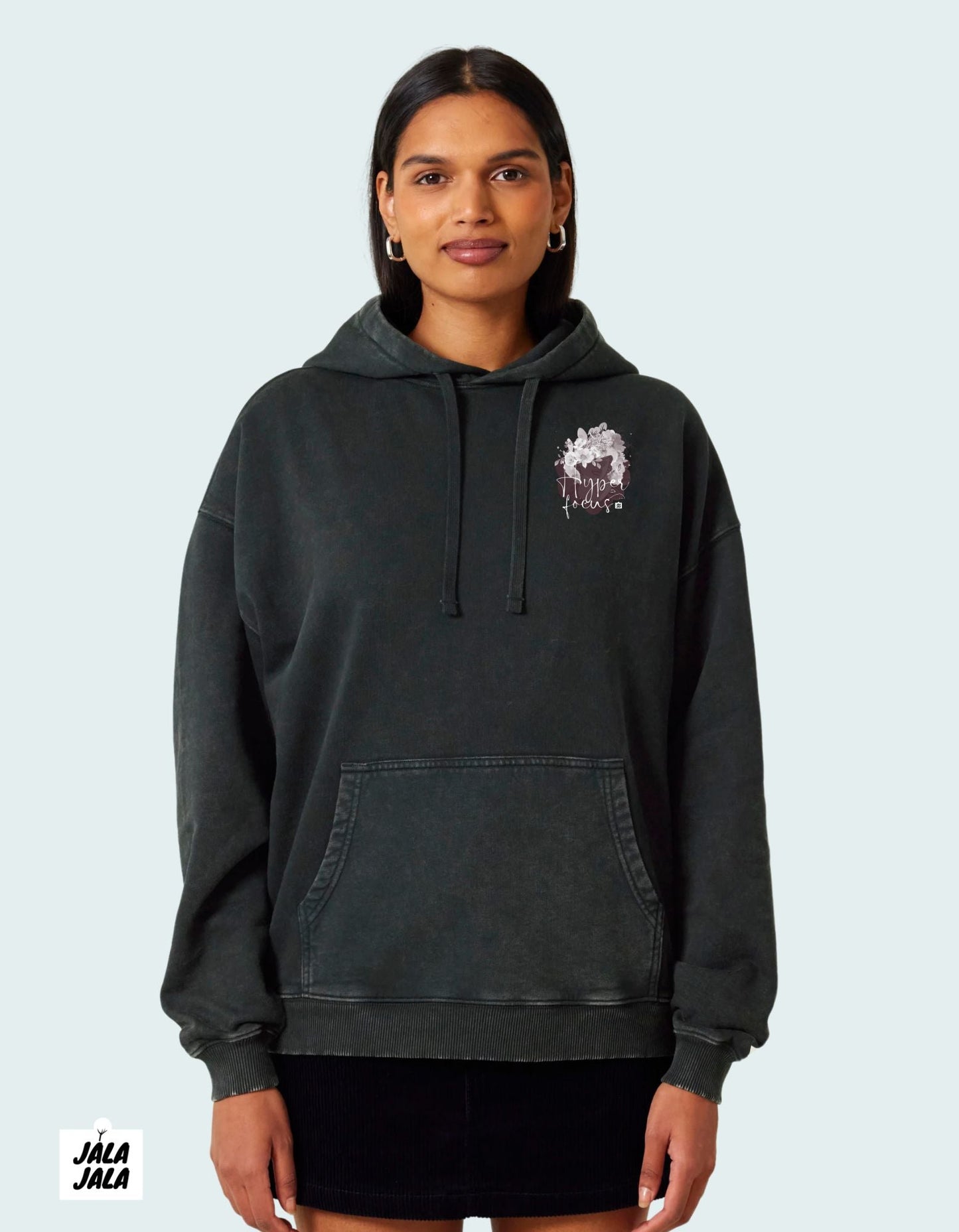 Vintage Black Hoodie Oversized – Hyperfocus: Waar Creativiteit en Stijl Samenkomen - JalaJala Artshop