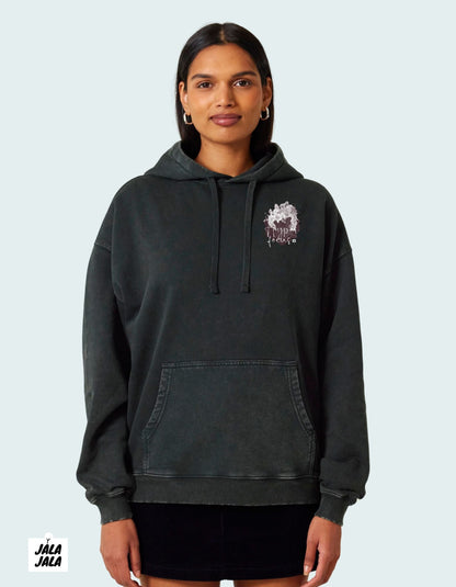 Vintage Black Hoodie Oversized – Hyperfocus: Waar Creativiteit en Stijl Samenkomen - JalaJala Artshop