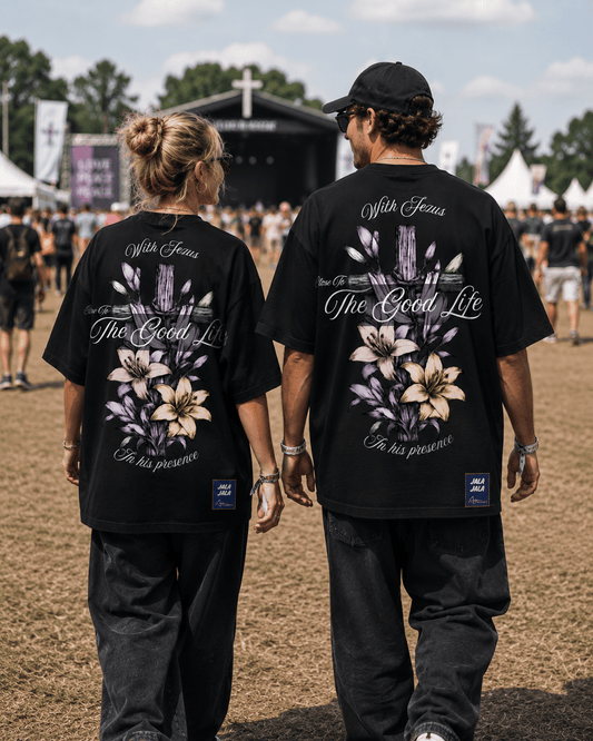 With Jesus — The Good Life Oversized Tee - JalaJala Artshop